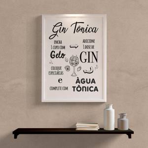 Quadro Decorativo Gin Tônica - detalhe da moldura e acabamento