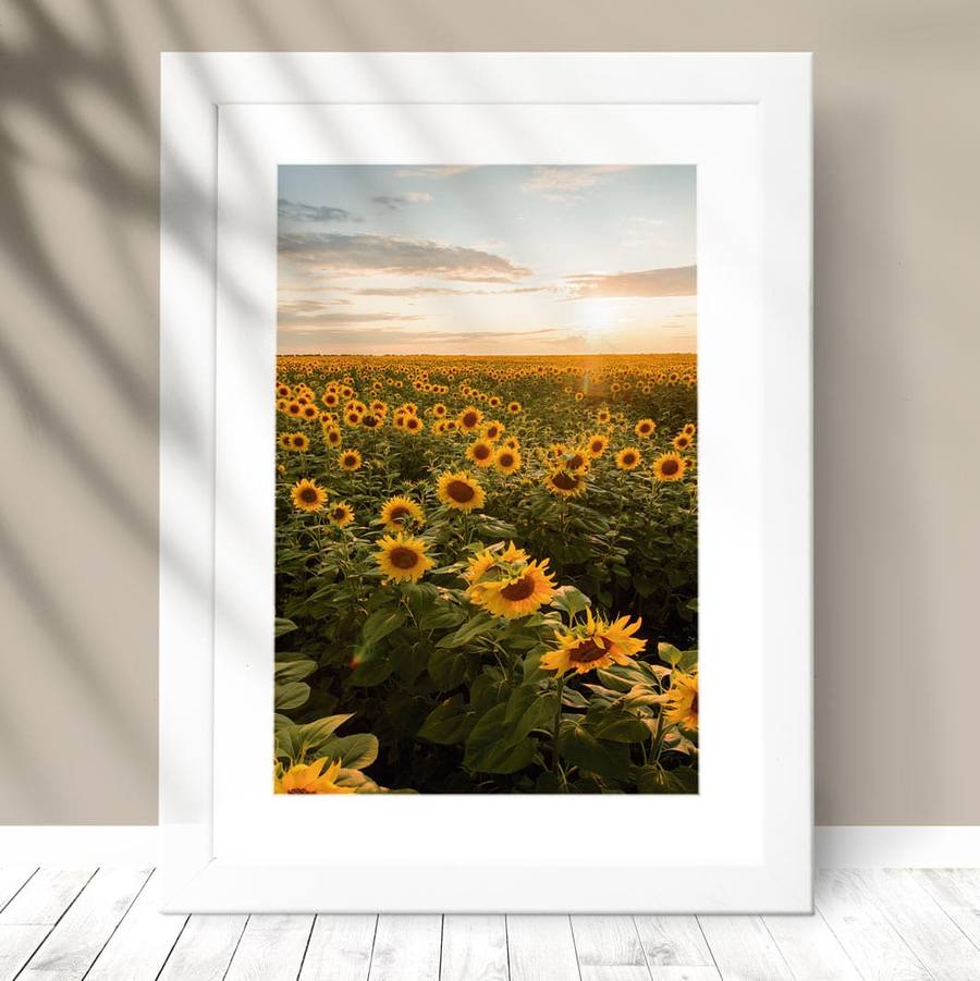Quadro Decorativo Girassol - detalhe da moldura e acabamento