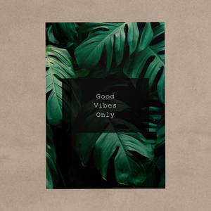 Quadro Decorativo Good Vibes Only Folhagem - quadro decorativo em ambiente decorado
