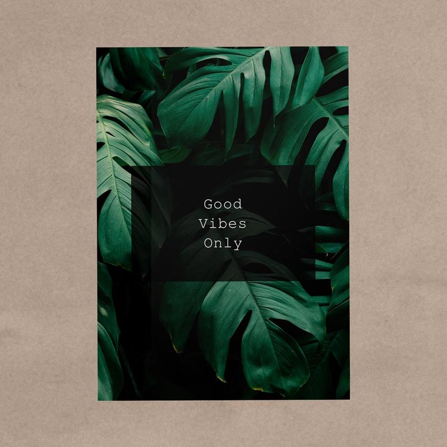 Quadro Decorativo Good Vibes Only Folhagem - quadro decorativo em ambiente decorado