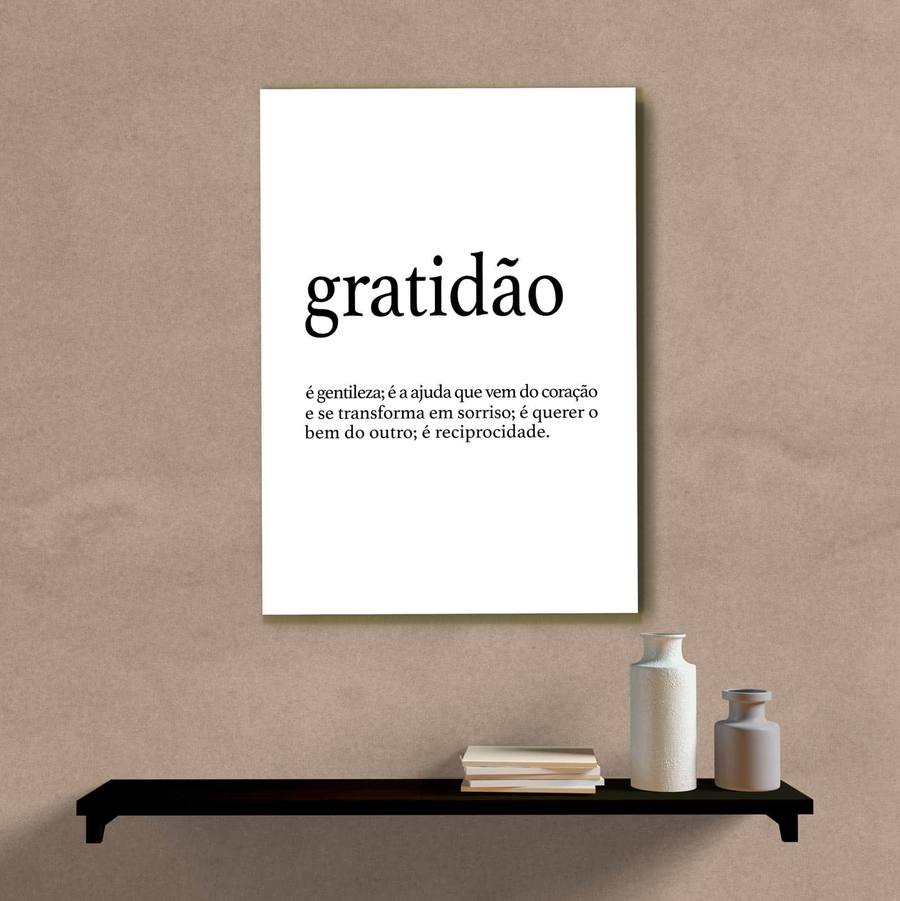 Quadro Decorativo Gratidão - quadro decorativo em ambiente decorado