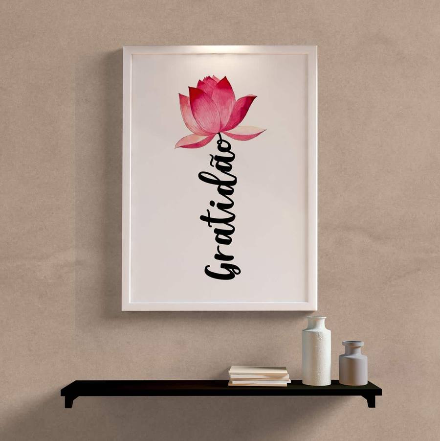 Quadro Gratidão Flor