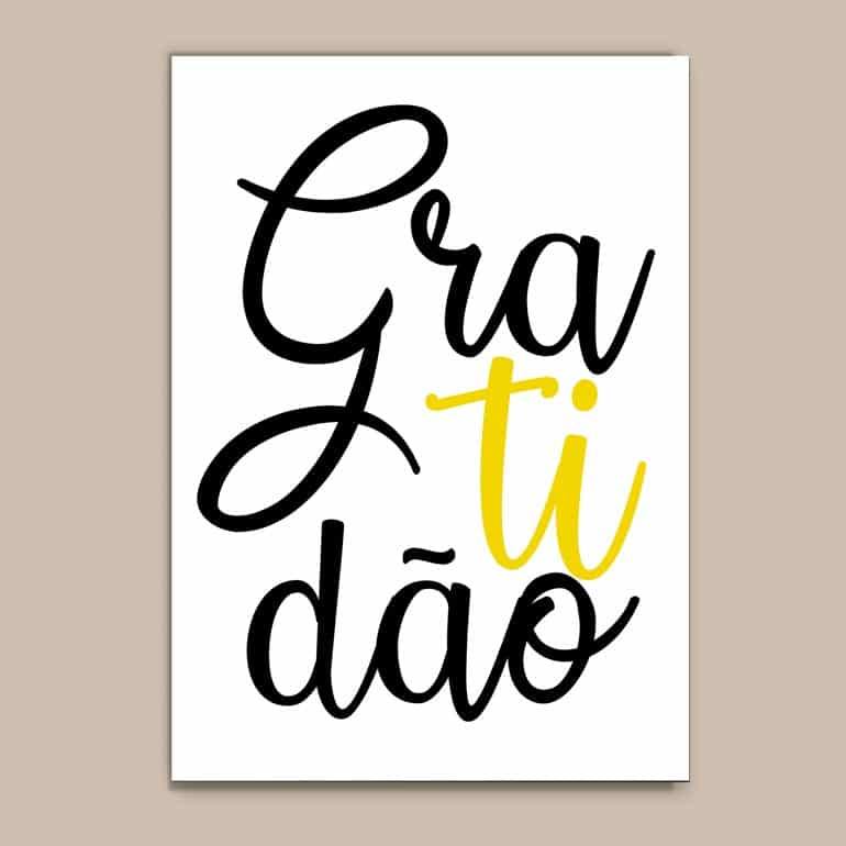 Quadro Decorativo Gratidão - quadro decorativo em ambiente decorado