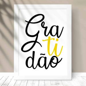 Quadro Decorativo Gratidão - detalhe da moldura e acabamento