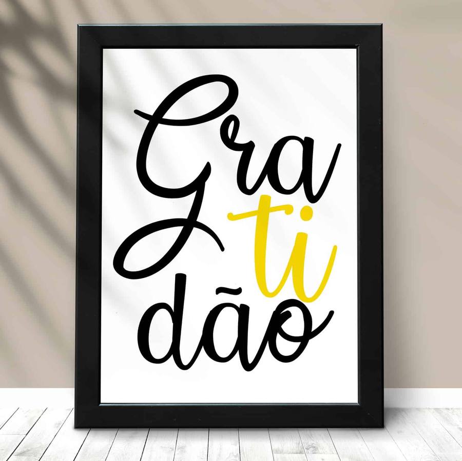 Quadro Decorativo Gratidão | Wallze