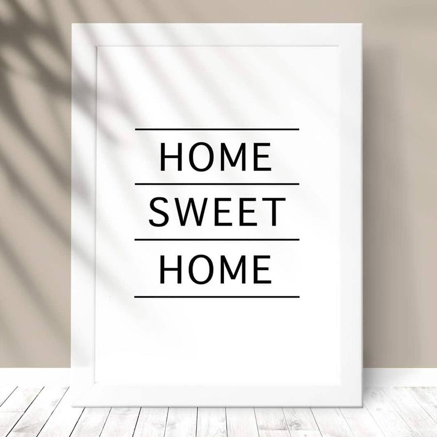 Quadro Decorativo Home Sweet Home - detalhe da moldura e acabamento