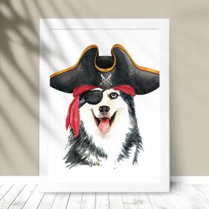 Quadro Decorativo Husky Siberiano - detalhe da moldura e acabamento
