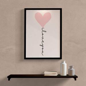 Quadro Decorativo I Love You - detalhe da moldura e acabamento