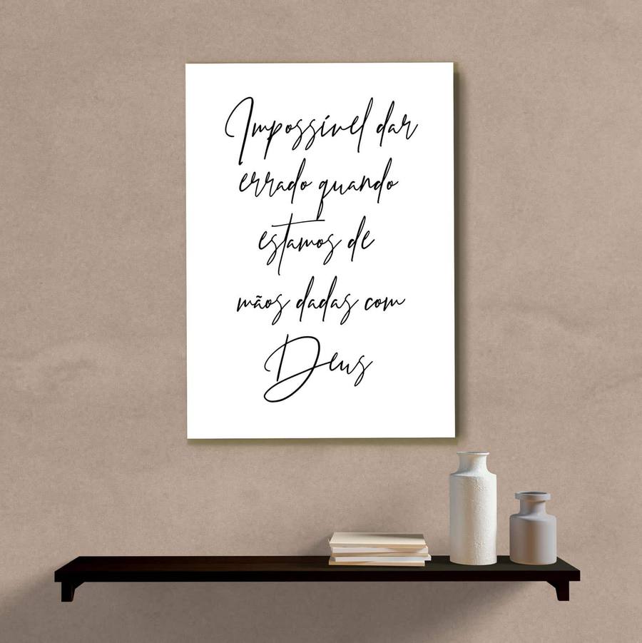 Quadro Decorativo Impossível Dar Errado - quadro decorativo em ambiente decorado