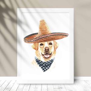 Quadro Decorativo Labrador - detalhe da moldura e acabamento