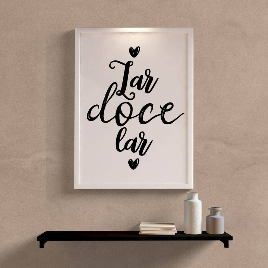 Quadro Decorativo Lar Doce Lar III - detalhe da moldura e acabamento