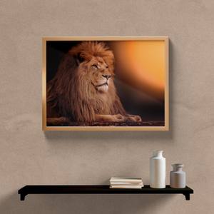 Quadro Decorativo Leão II - quadro decorativo em ambiente decorado