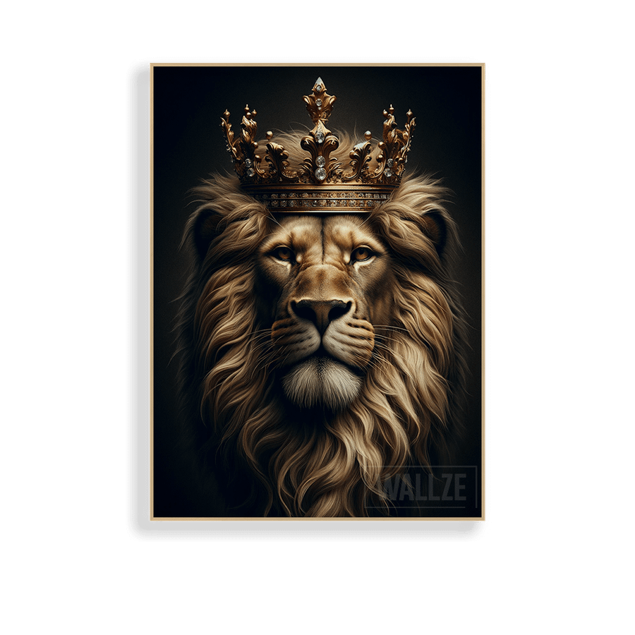 Quadro Decorativo Leão Majestoso - vista aproximada da impressão