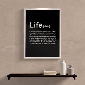 Quadro Decorativo Life - detalhe da moldura e acabamento