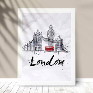 Quadro Decorativo London - detalhe da moldura e acabamento
