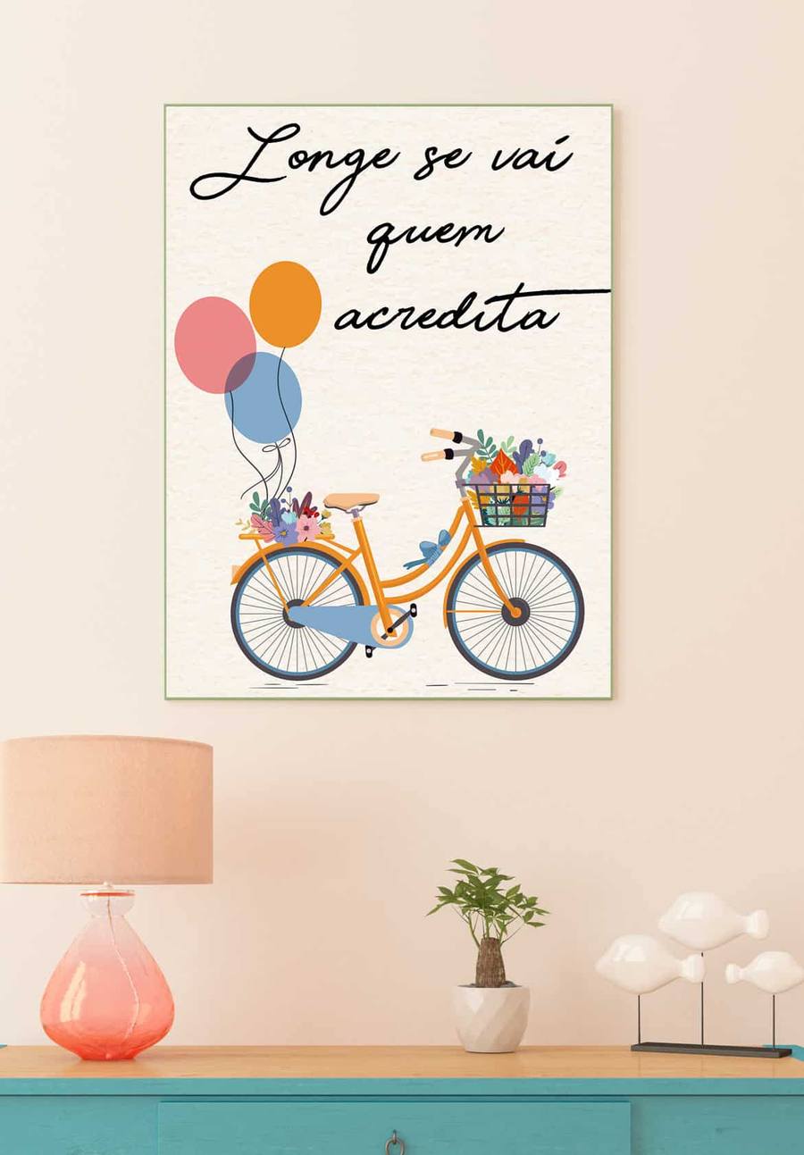Quadro Decorativo Longe se Vai - quadro decorativo em ambiente decorado