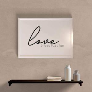 Quadro Decorativo Love & Dedication - detalhe da moldura e acabamento