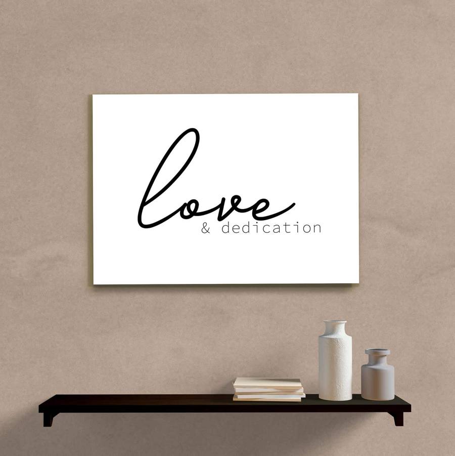Quadro Decorativo Love & Dedication - quadro decorativo em ambiente decorado