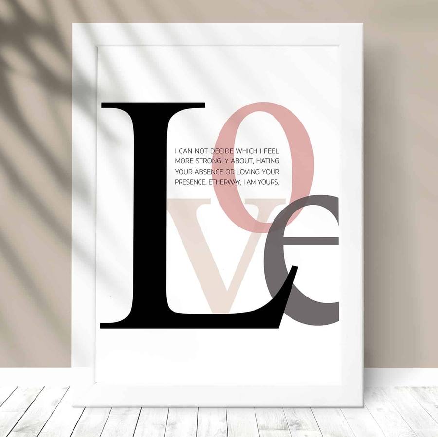 Quadro Decorativo Love | Wallze