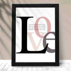 Quadro Decorativo Love - detalhe da moldura e acabamento