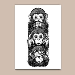 Quadro Decorativo Macacos - quadro decorativo em ambiente decorado
