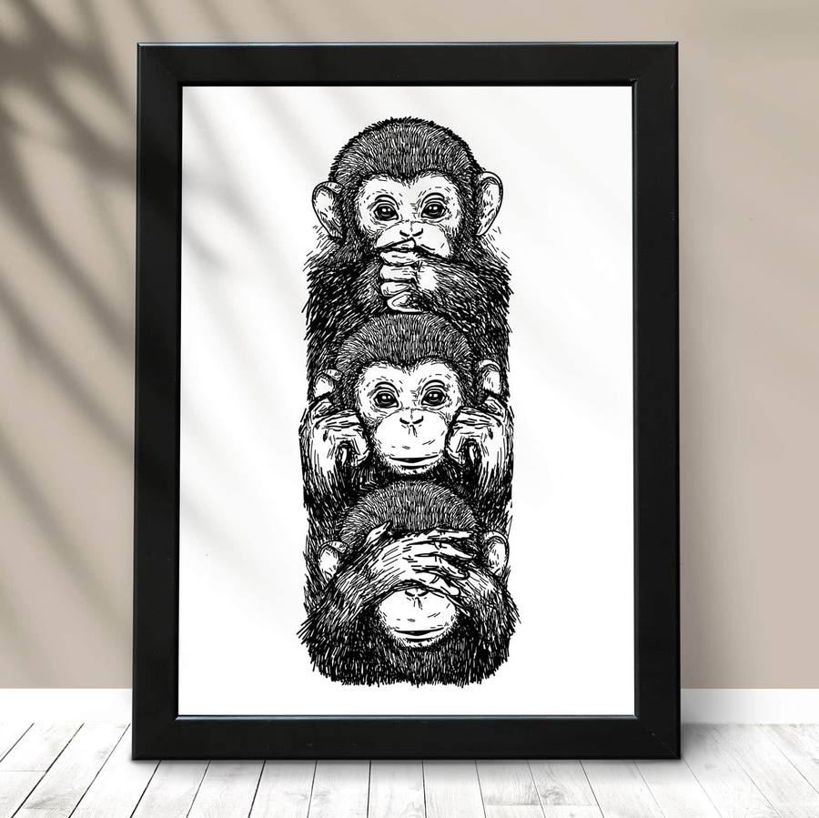 Quadro Decorativo Macacos | Wallze