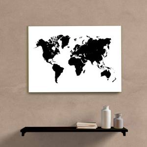 Quadro Decorativo Mapa P&B - quadro decorativo em ambiente decorado