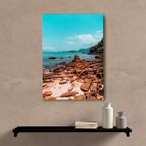 Quadro Decorativo Mar com Pedras - quadro decorativo em ambiente decorado