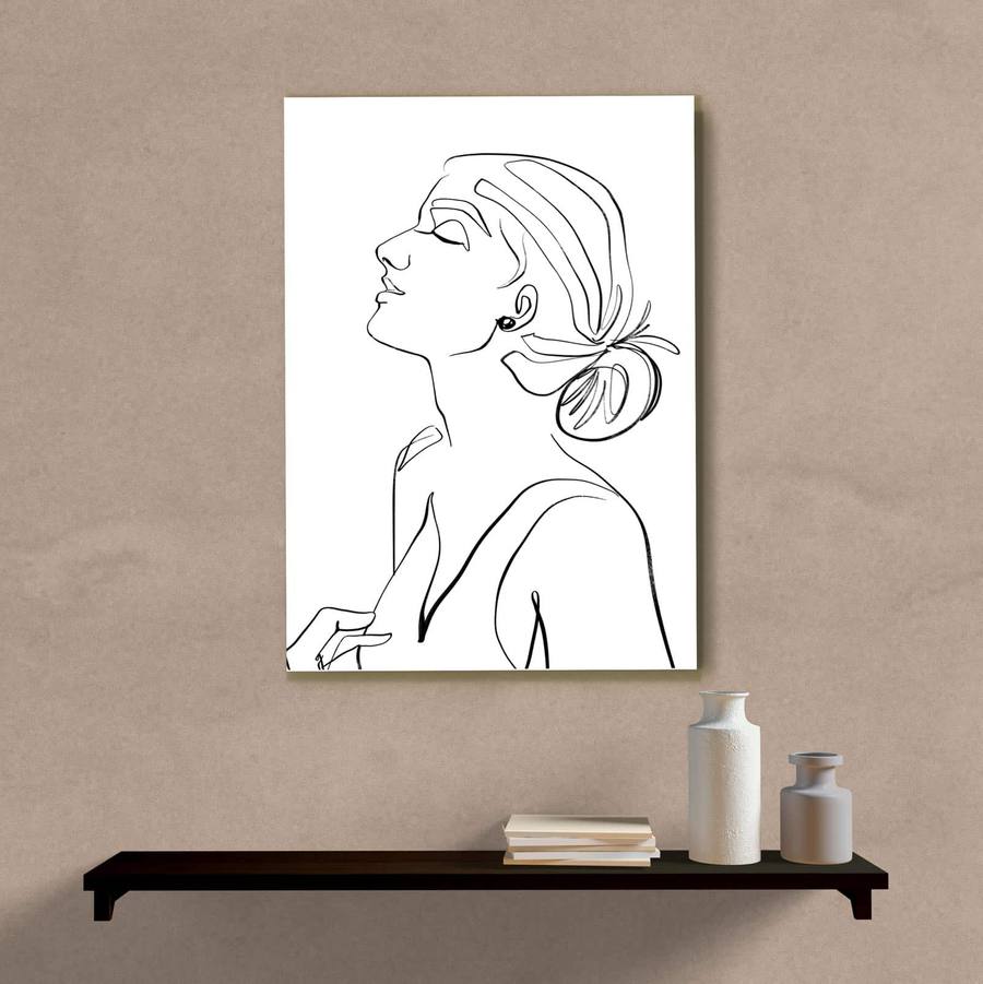Quadro Decorativo Minimalista Mulher - quadro decorativo em ambiente decorado