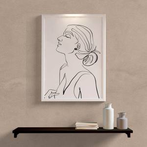 Quadro Decorativo Minimalista Mulher - detalhe da moldura e acabamento