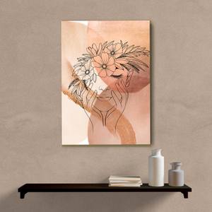 Quadro Decorativo Minimalista Mulher com Flores - quadro decorativo em ambiente decorado