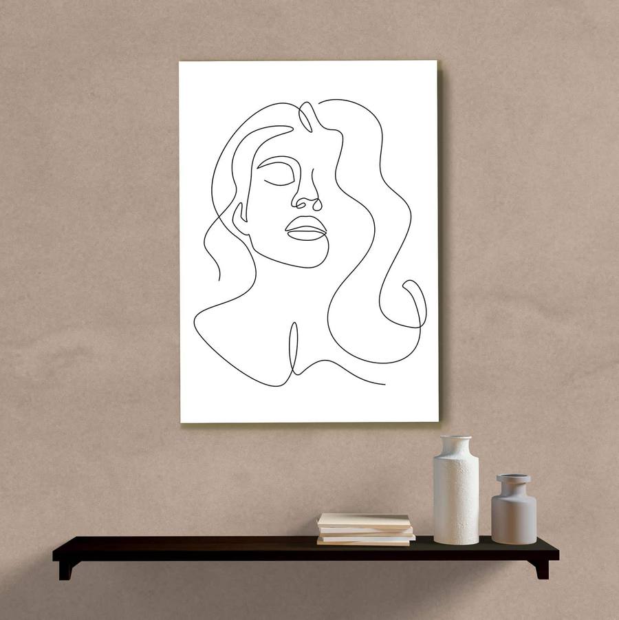 Quadro Decorativo Minimalista Mulher III - quadro decorativo em ambiente decorado