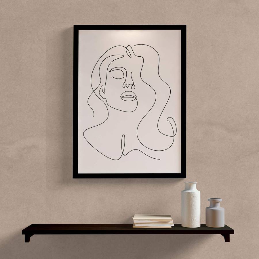 Quadro Decorativo Minimalista Mulher III - detalhe da moldura e acabamento