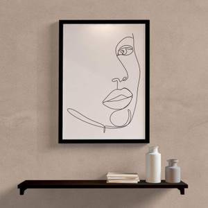 Quadro Decorativo Minimalista Mulher Rosto - detalhe da moldura e acabamento