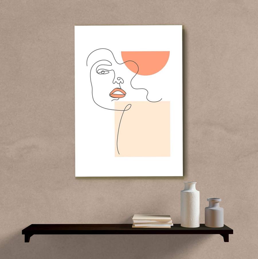Quadro Decorativo Minimalista Mulher - quadro decorativo em ambiente decorado