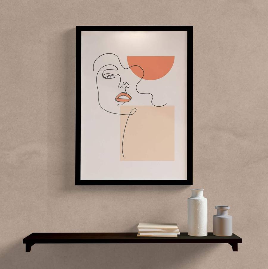 Quadro Decorativo Minimalista Mulher - detalhe da moldura e acabamento