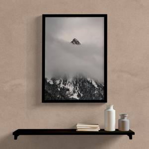 Quadro Decorativo Montanha Na Neve - detalhe da moldura e acabamento