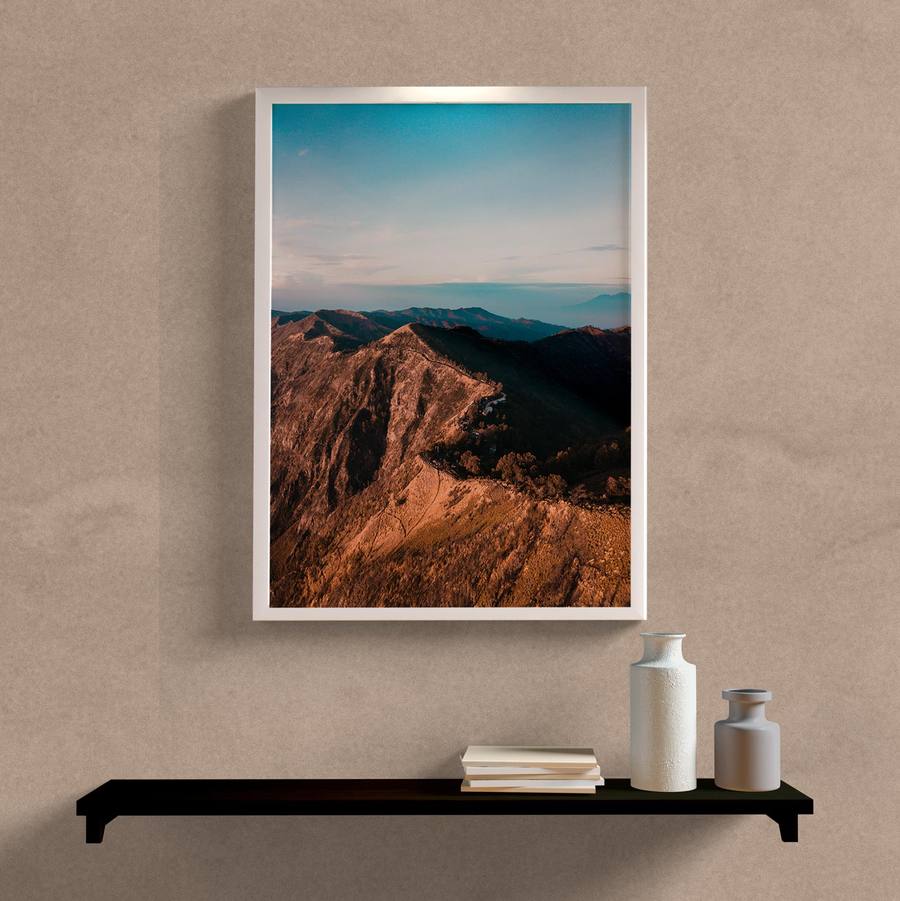 Quadro Decorativo Montanhas em Koke - detalhe da moldura e acabamento