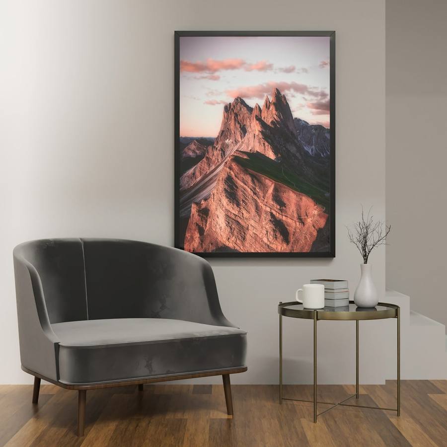 Quadro Decorativo Montanhas - vista aproximada da impressão