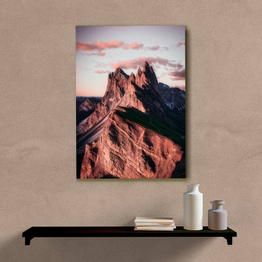 Quadro Decorativo Montanhas - quadro decorativo em ambiente decorado