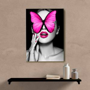Quadro Decorativo Mulher com Borboleta Rosa II - imagem 5