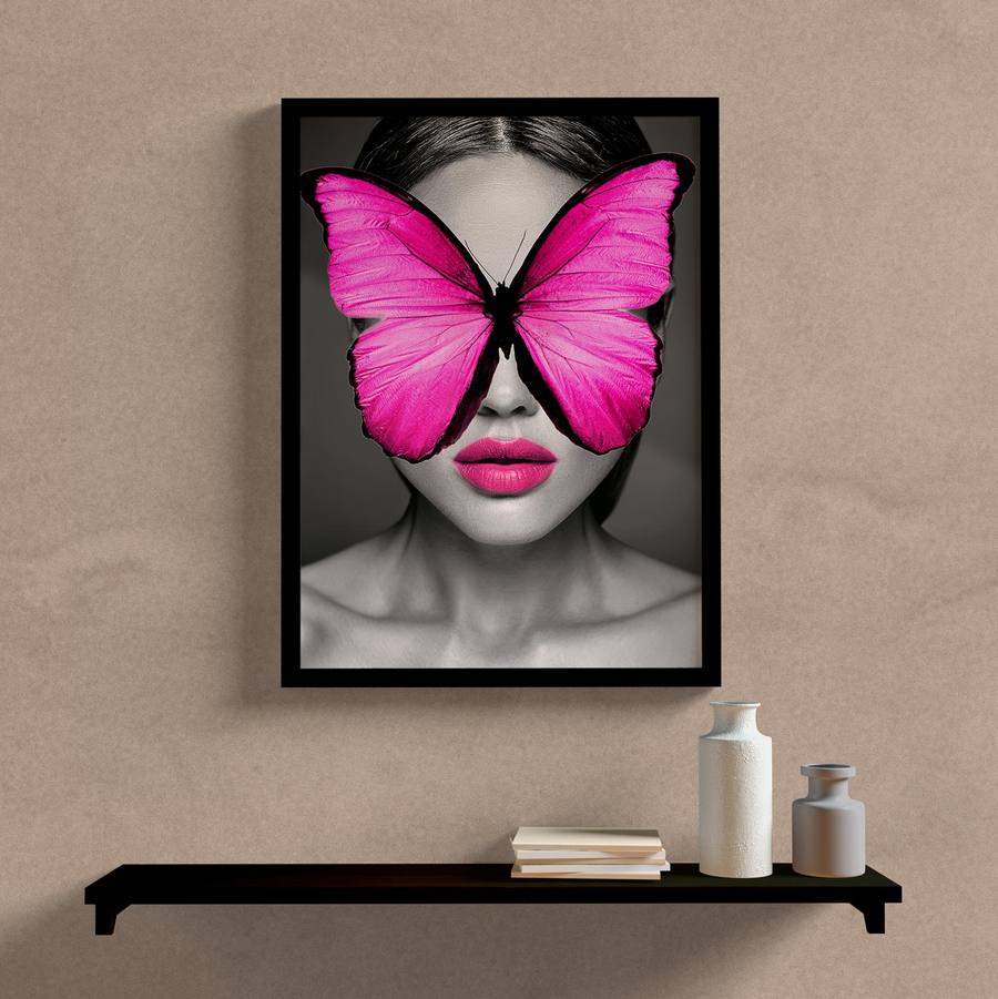 Quadro Mulher com Borboleta