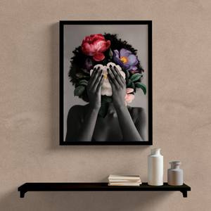 Quadro mulher com flores