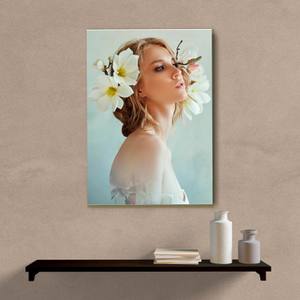 Quadro Decorativo Mulher com Flores III - quadro decorativo em ambiente decorado