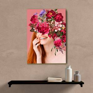 Quadro Decorativo Mulher com Flores Sorrindo - imagem 5