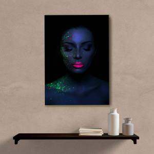 Quadro Decorativo Mulher Neon - quadro decorativo em ambiente decorado