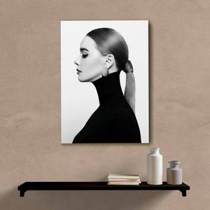 Quadro Decorativo Mulher Perfil P&B - imagem 5