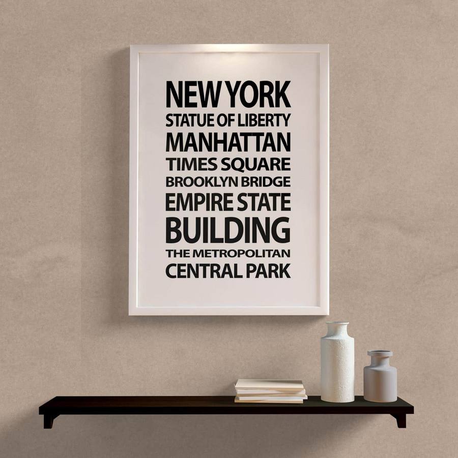 Quadro Decorativo New York - detalhe da moldura e acabamento