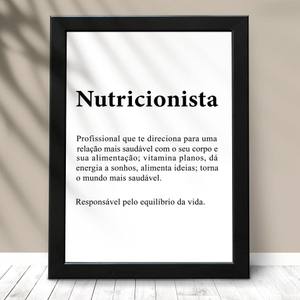Quadro Decorativo Nutricionista - detalhe da moldura e acabamento