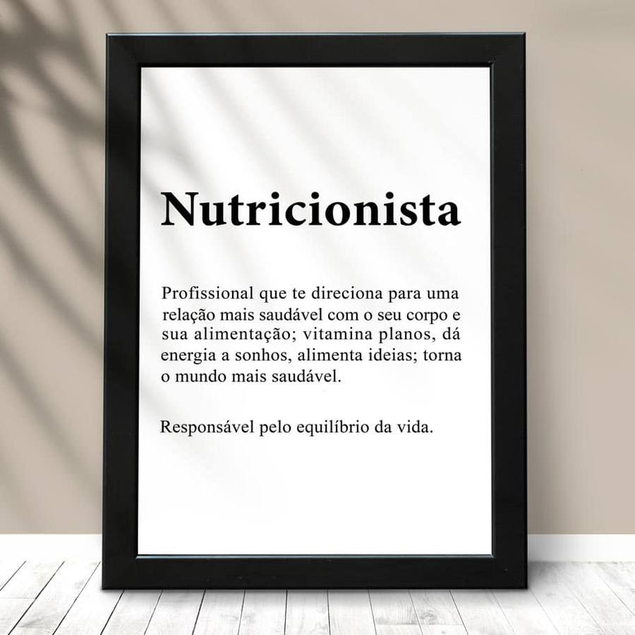 Quadro Decorativo Nutricionista - detalhe da moldura e acabamento